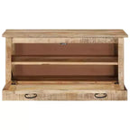 Banc à chaussures en bois de manguier massif naturel de taille moyenne