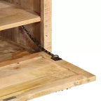 Banc à chaussures en bois de manguier massif naturel de taille moyenne