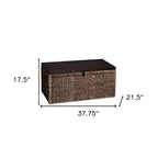 Table Basse en Bois Marron et Osier avec Fer 38