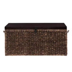 Table Basse en Bois Marron et Osier avec Fer 38