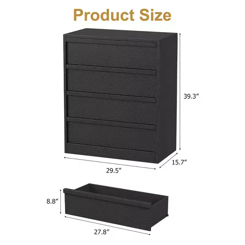 3/4Drawer Dresser for Bedroom, Nightstand 3 Chest of Drawers with Large Storage, Small Modern Bedside End Table Drawer Organizer for Entryway