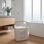 Trieur de linge roulant blanc à 4 niveaux avec paniers amovibles et roulettes, chariot de rangement pour salle de bain et buanderie