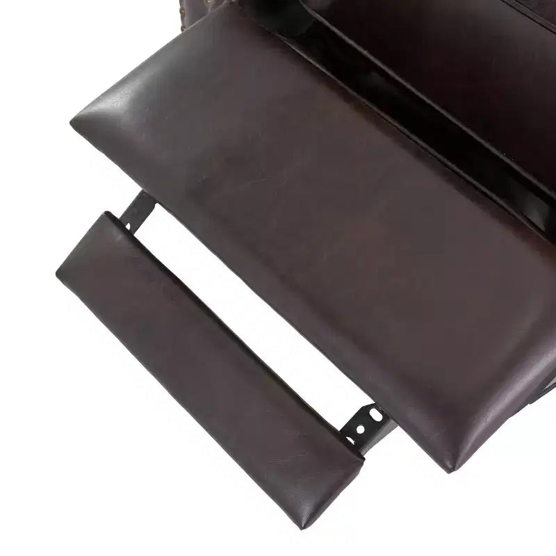 Bonded Leather Press-Back Recliner Club Chair Brown -: Elegant Winged Back, Hardwood Frame