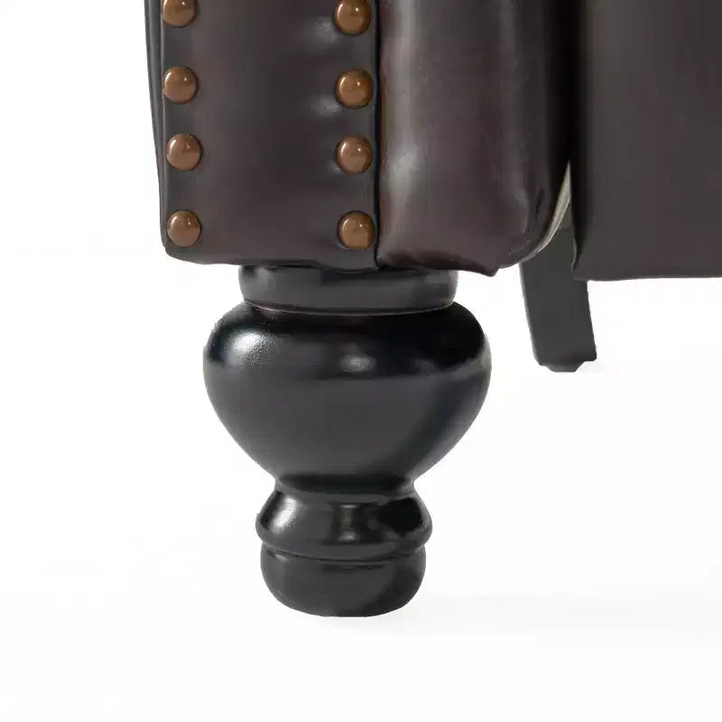 Bonded Leather Press-Back Recliner Club Chair Brown -: Elegant Winged Back, Hardwood Frame