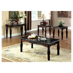 Console table plateau imitation marbre marron traditionnel -: Meuble d'entrée élégant, finition espresso