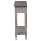 Console de style provincial français avec 1 tiroir - Blanc/Marron clair - : Meuble d'entrée élégant, design étroit