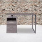 Bureau avec deux tiroirs et cadre métallique