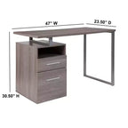 Bureau avec deux tiroirs et cadre métallique