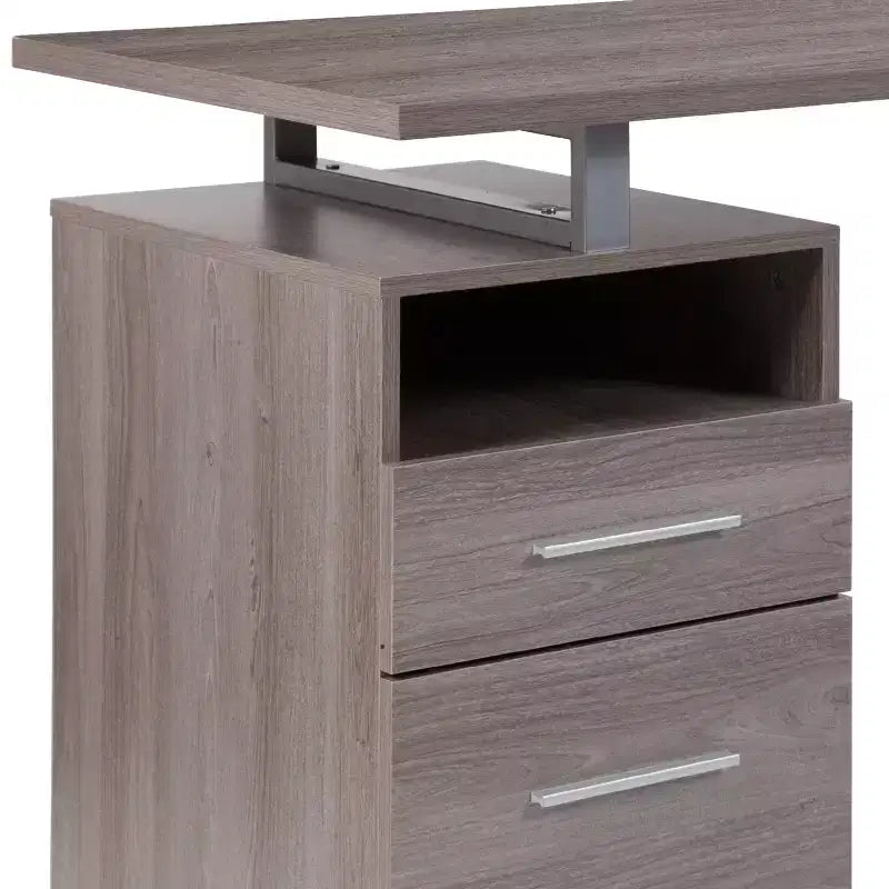 Desk with Two Drawers and Metal Frame