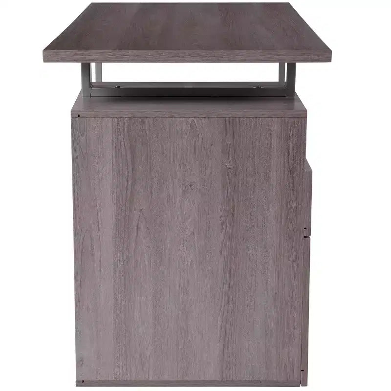 Desk with Two Drawers and Metal Frame