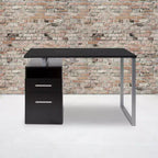 Bureau avec deux tiroirs et cadre métallique
