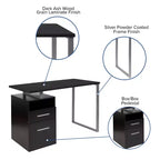 Bureau avec deux tiroirs et cadre métallique