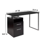 Bureau avec deux tiroirs et cadre métallique