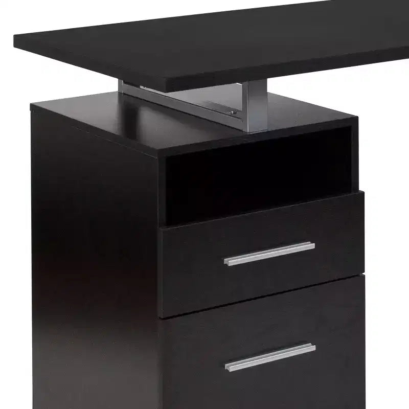 Desk with Two Drawers and Metal Frame