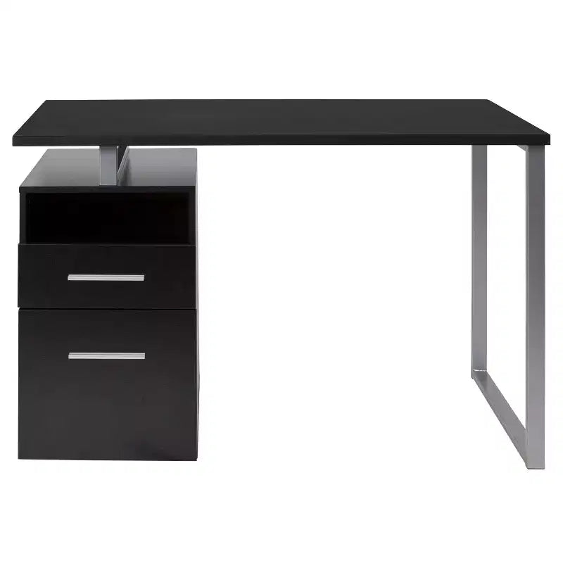 Desk with Two Drawers and Metal Frame