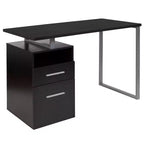 Flash Furniture Harwood Desk with Two Drawers and Metal Frame