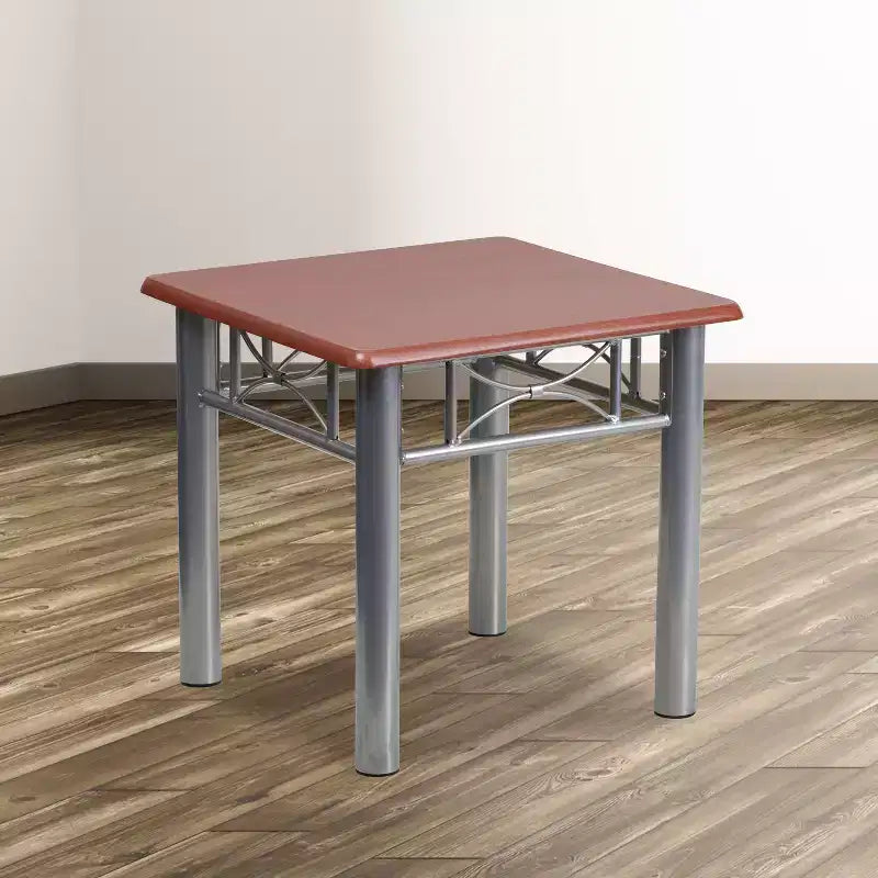 Laminate End Table with Steel Frame