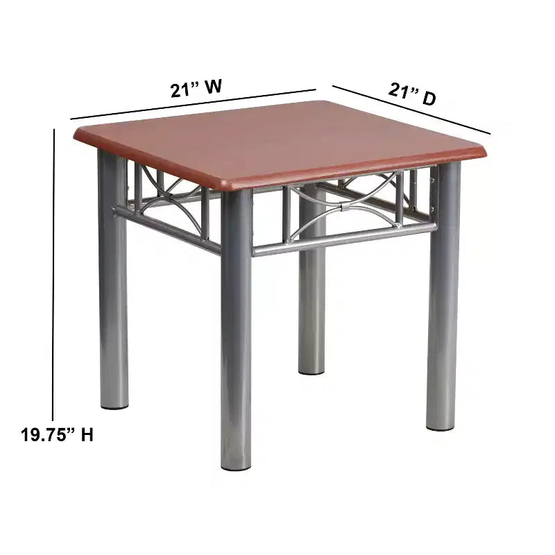 Laminate End Table with Steel Frame