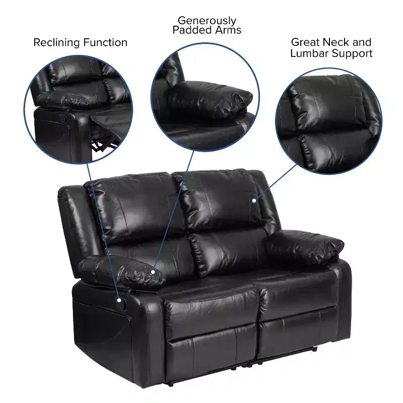 Loveseat with Two Built-In Recliners