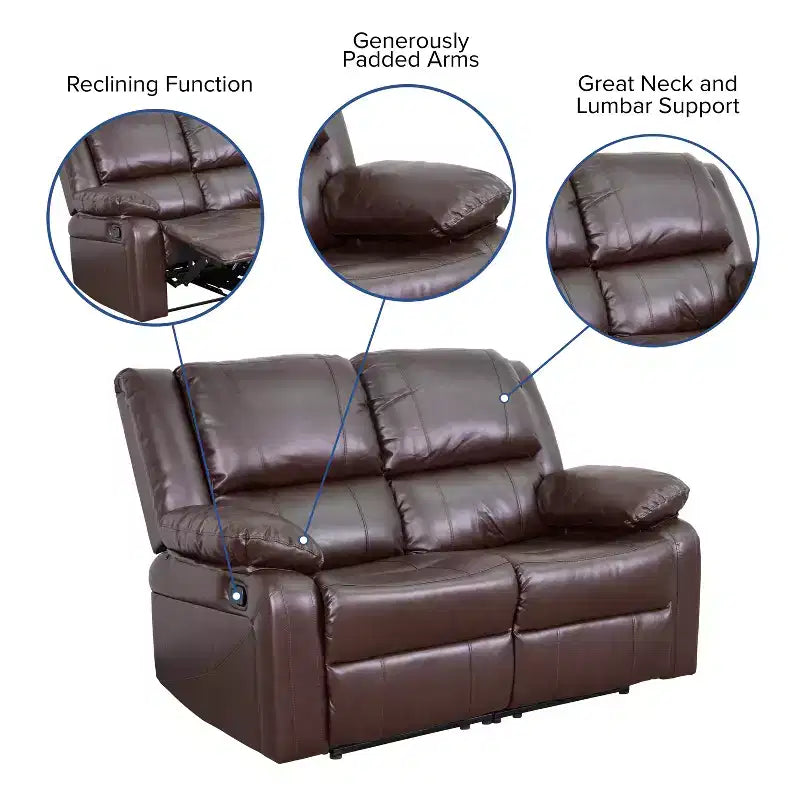 Loveseat with Two Built-In Recliners