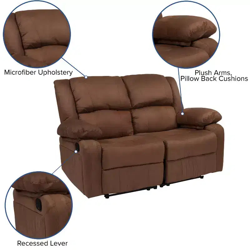 Loveseat with Two Built-In Recliners