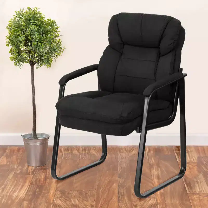 Executive Side Reception Chair with Lumbar Support and Sled Base