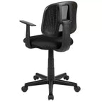 Chaise de bureau ergonomique pivotante en maille filet mi-dossier avec dossier et accoudoirs réglables
