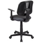 Chaise de bureau ergonomique pivotante en maille filet mi-dossier avec dossier et accoudoirs réglables
