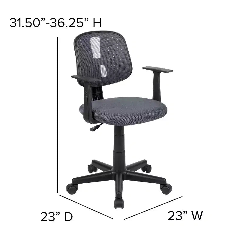 Mid-Back Mesh Swivel Task Office Chair with Pivot Back and Arms