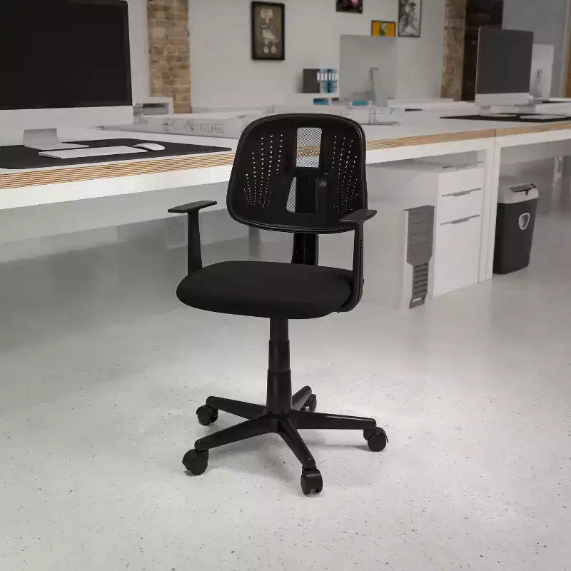 Mid-Back Mesh Swivel Task Office Chair with Pivot Back and Arms