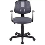 Chaise de bureau ergonomique pivotante en maille filet mi-dossier avec dossier et accoudoirs réglables