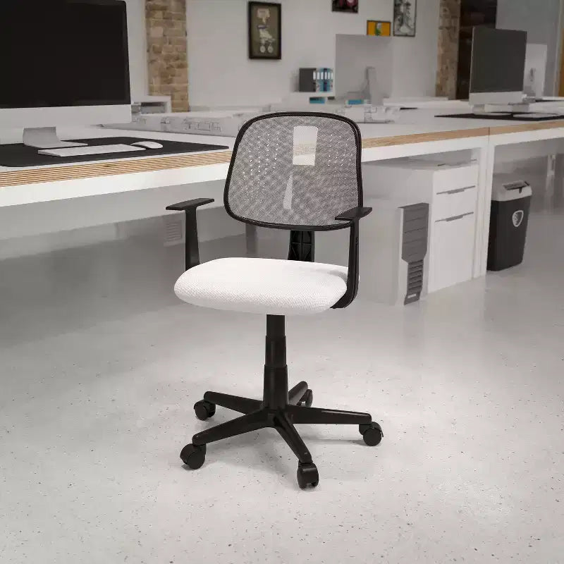 Mid-Back Mesh Swivel Task Office Chair with Pivot Back and Arms