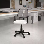 Chaise de bureau ergonomique pivotante en maille filet mi-dossier avec dossier et accoudoirs réglables