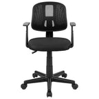 Chaise de bureau ergonomique pivotante en maille filet mi-dossier avec dossier et accoudoirs réglables