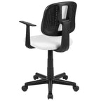 Chaise de bureau ergonomique pivotante en maille filet mi-dossier avec dossier et accoudoirs réglables