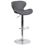Flash Furniture Contemporary Adjustable Height Barstool with Curved Back and Chrome Base