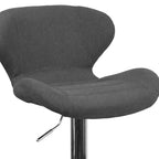 Tabouret de bar contemporain réglable en hauteur avec dossier incurvé et base chromée