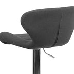 Tabouret de bar contemporain réglable en hauteur avec dossier incurvé et base chromée