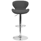 Tabouret de bar contemporain réglable en hauteur avec dossier incurvé et base chromée