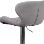 Tabouret de bar contemporain réglable en hauteur avec dossier incurvé et base chromée
