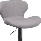 Tabouret de bar contemporain réglable en hauteur avec dossier incurvé et base chromée