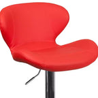 Tabouret de bar contemporain réglable en hauteur avec dossier incurvé et base chromée