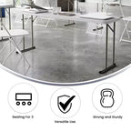 Table pliante rectangulaire en plastique blanc de 1,8 m avec pieds verrouillables pour la formation ou les séminaires