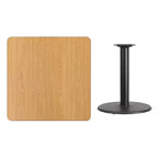 Dessus de table laminé carré de 36 po avec base de table ronde de 24 po de hauteur