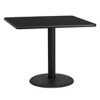 Dessus de table laminé carré de 36 po avec base de table ronde de 24 po de hauteur