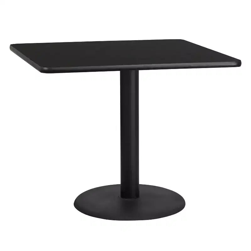 36 Square Laminate Table Top with 24 Round Table Height Base