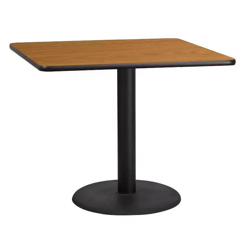 36 Square Laminate Table Top with 24 Round Table Height Base