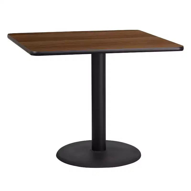 36 Square Laminate Table Top with 24 Round Table Height Base