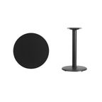 Plateau de table stratifié rond de 60 cm avec pied de table rond de 45 cm de hauteur