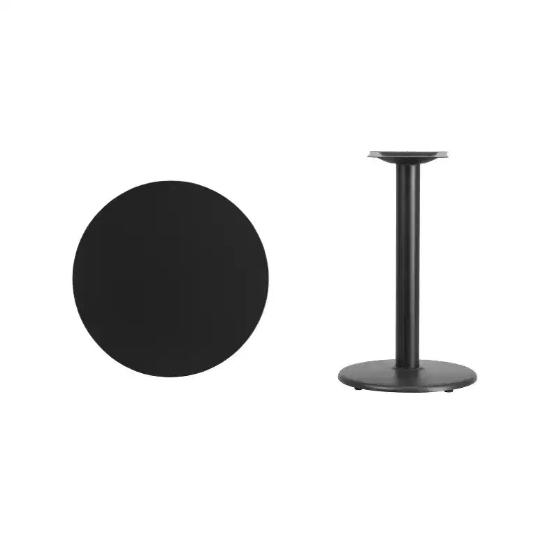 24 Round Laminate Table Top with 18 Round Table Height Base